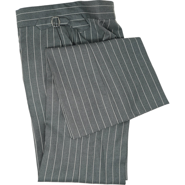 Mens grey fashion striped trousers