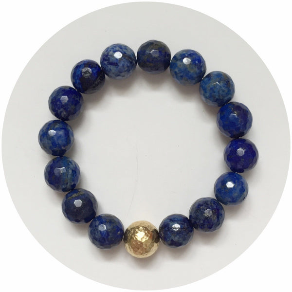 Lapis with Hammered Gold Accent - Oriana Lamarca LLC