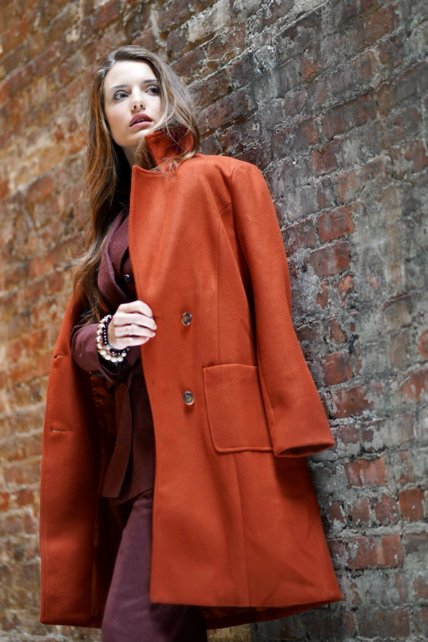 Burnt Orange Overcoat