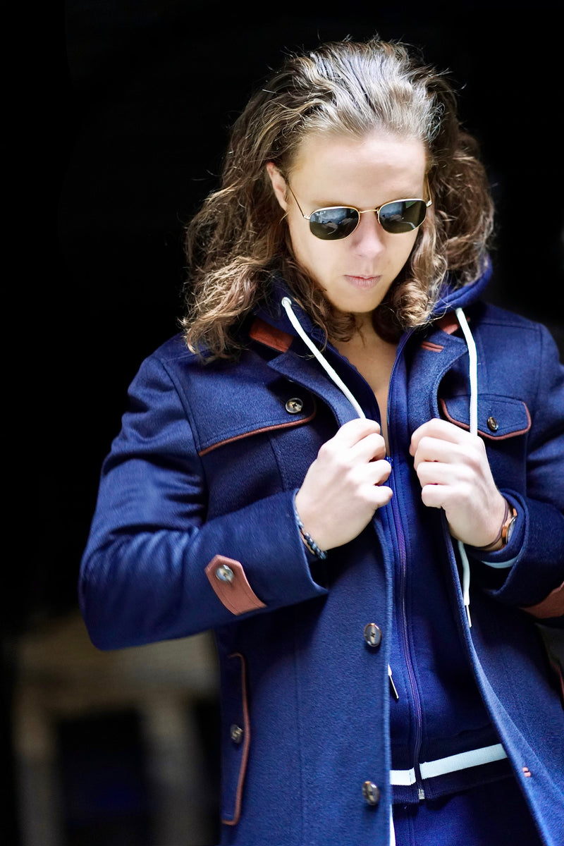 Navy Car Coat