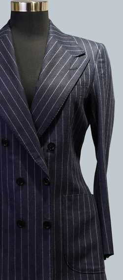 Navy Flannel Pinstripe Suit