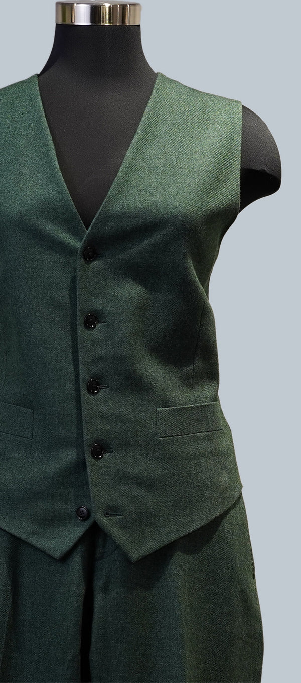 Green Flannel Vest & Trouser