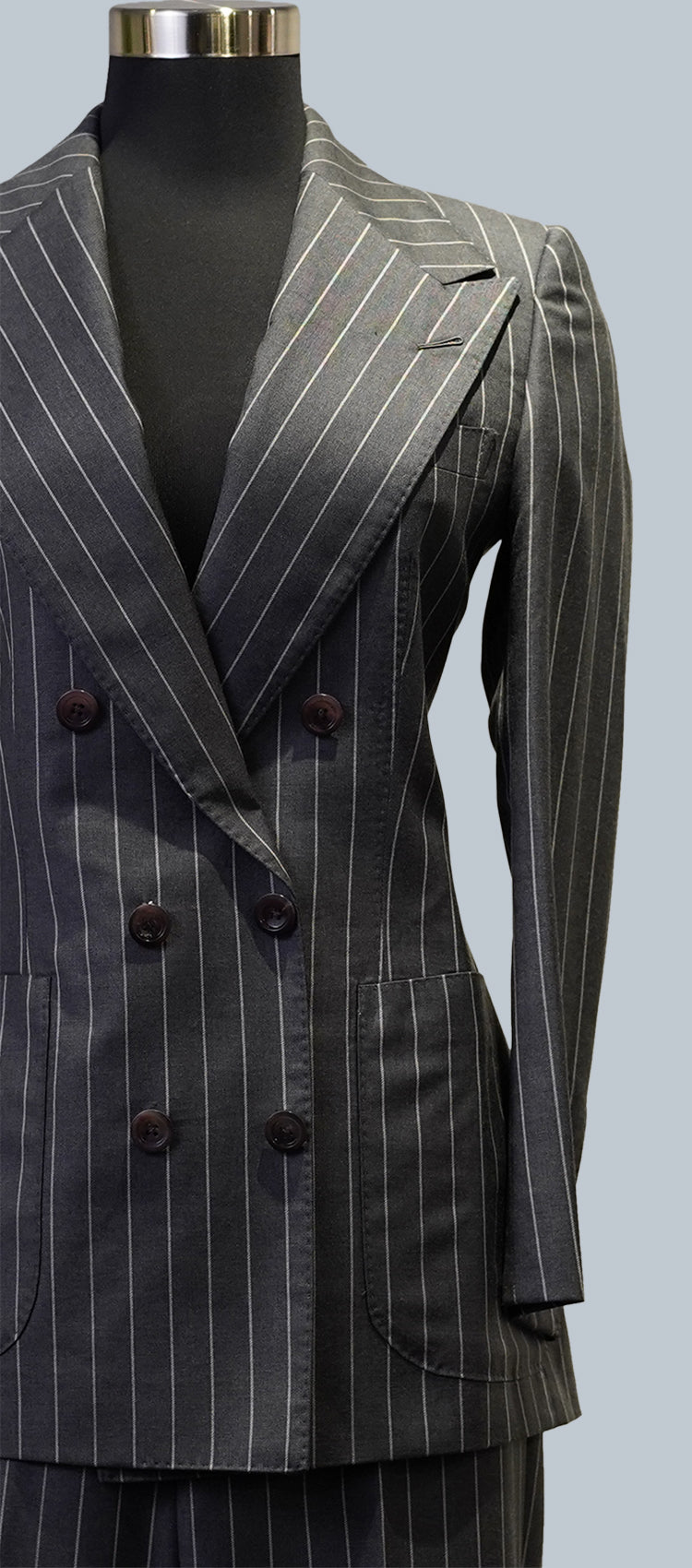 Charcoal Grey All-Season Pinstripe Jacket