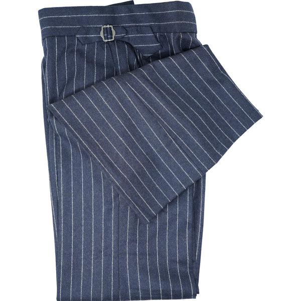 Navy Flannel Pinstripe Trouser