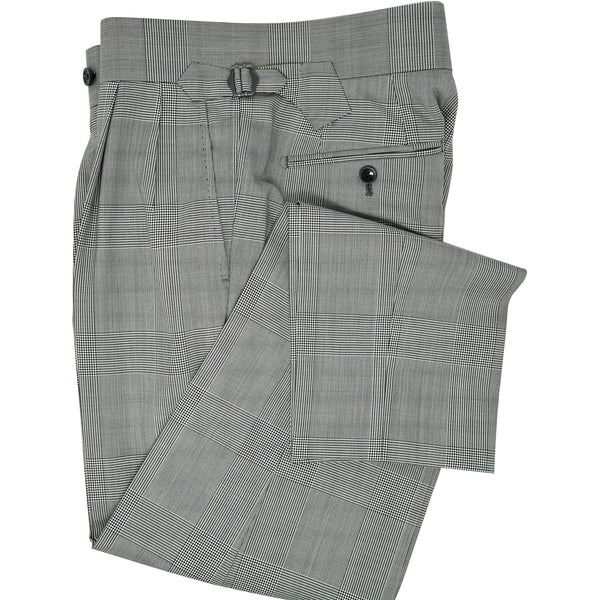 Black and white plaid trouser
