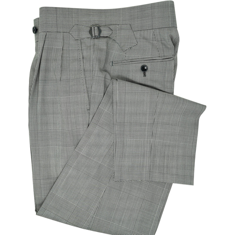Medium grey glen plaid trouser