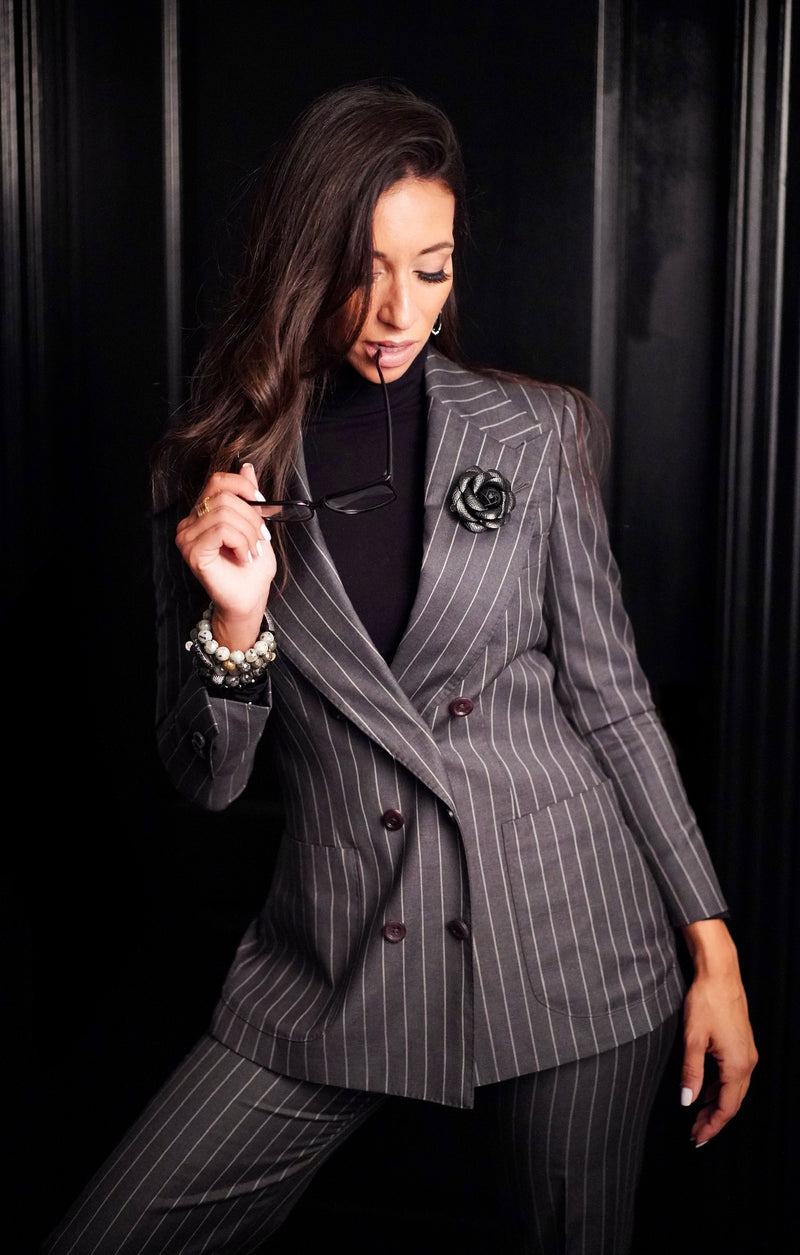 Charcoal Grey All Season Pinstripe