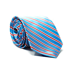 Baby Blue & Red Stripe Tie