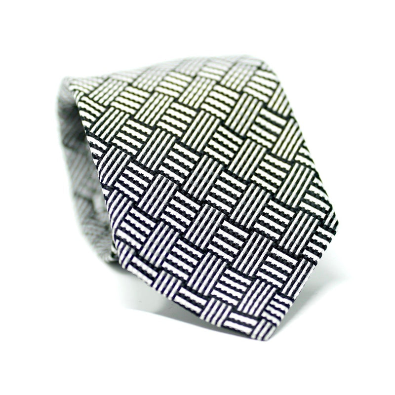 Black & White Basketweave Tie