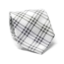 Black & White Grey Double Plaid Tie