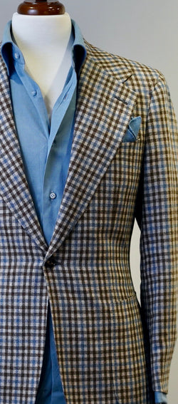 Brown & Baby Blue Tattersall Jacket