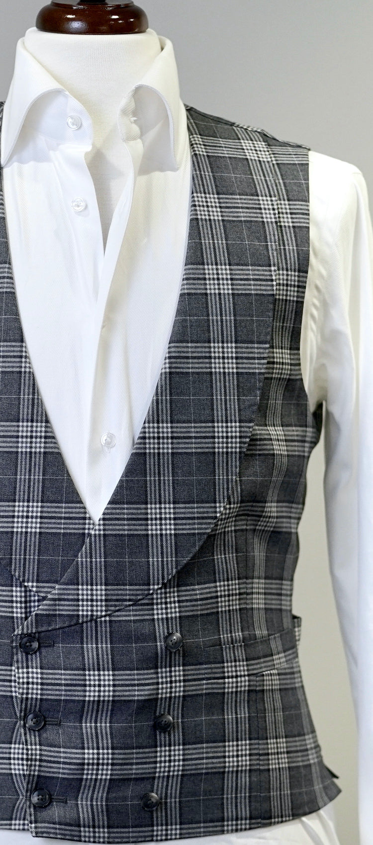 Charcoal & Light Grey Plaid Waistcoat