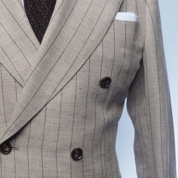 Sky Blue Linen & Pale Stripe Suit – Christopher Korey Collective