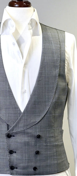 Grey Glenplaid Pale Blue Waistcoat