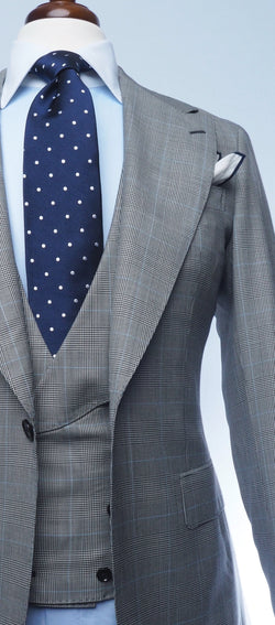 Grey Glenplaid Pale Blue Suit