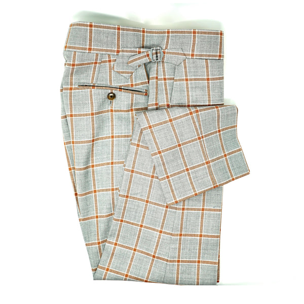 Grey Rust Windowpane Trousers