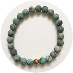 Mens Matte African Turquoise with Gold Accent - Oriana Lamarca LLC