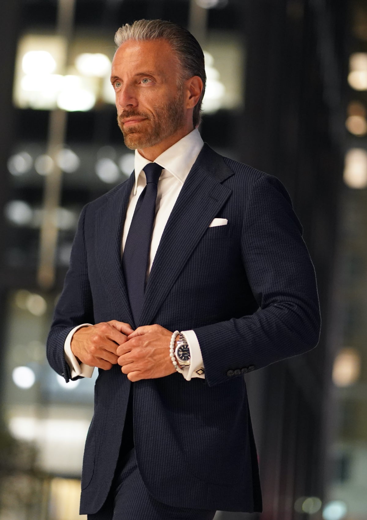 Midnight Navy Searsucker Suit – Christopher Korey Collective