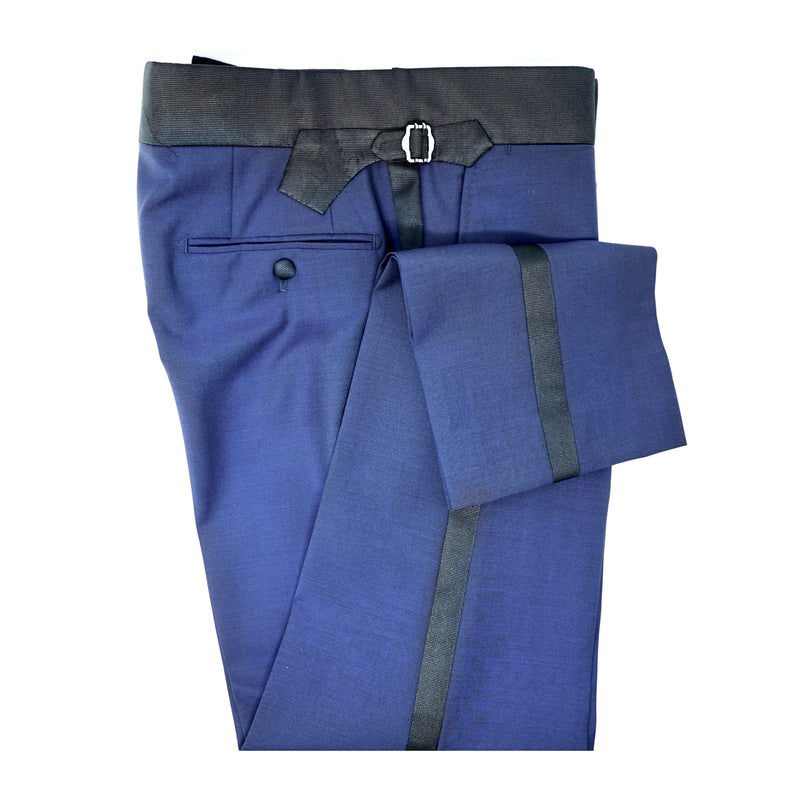 blue tuxedo trousers