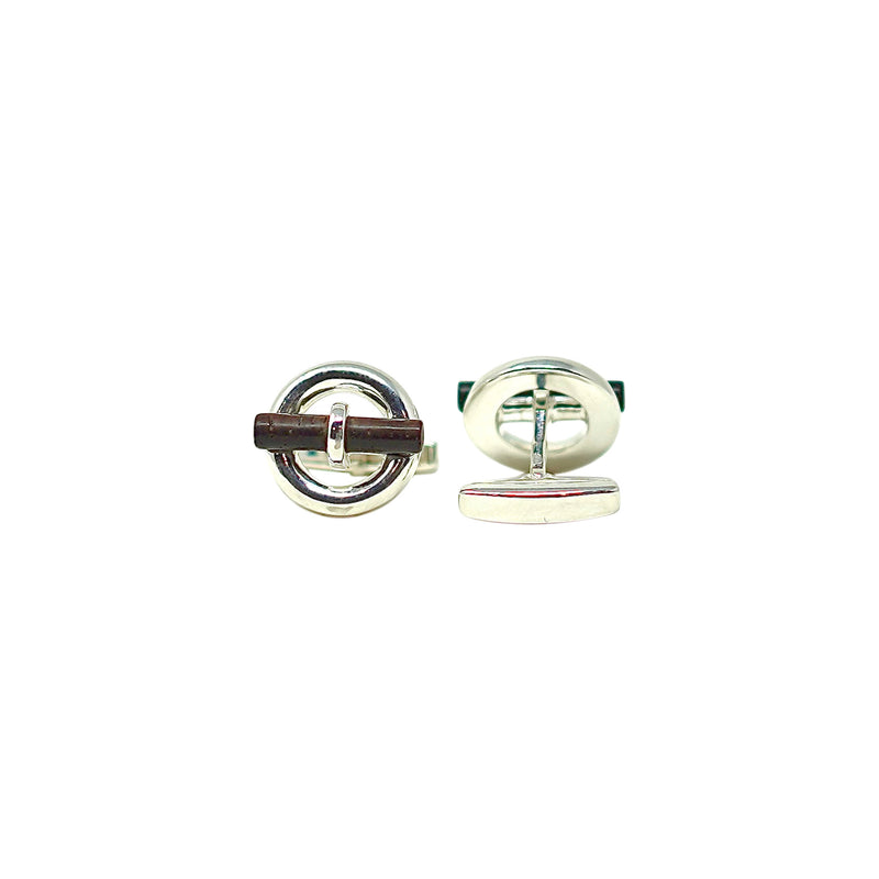 Ebony Wood Bar Cufflinks